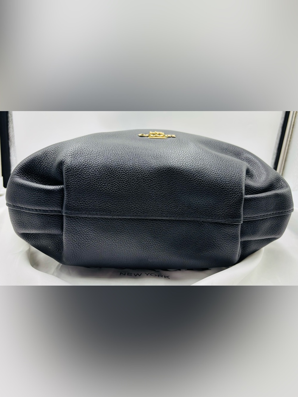 Coach Black Pebbled Leather Shoulder Hobo with Gold Hardware - Picture 4 of 16